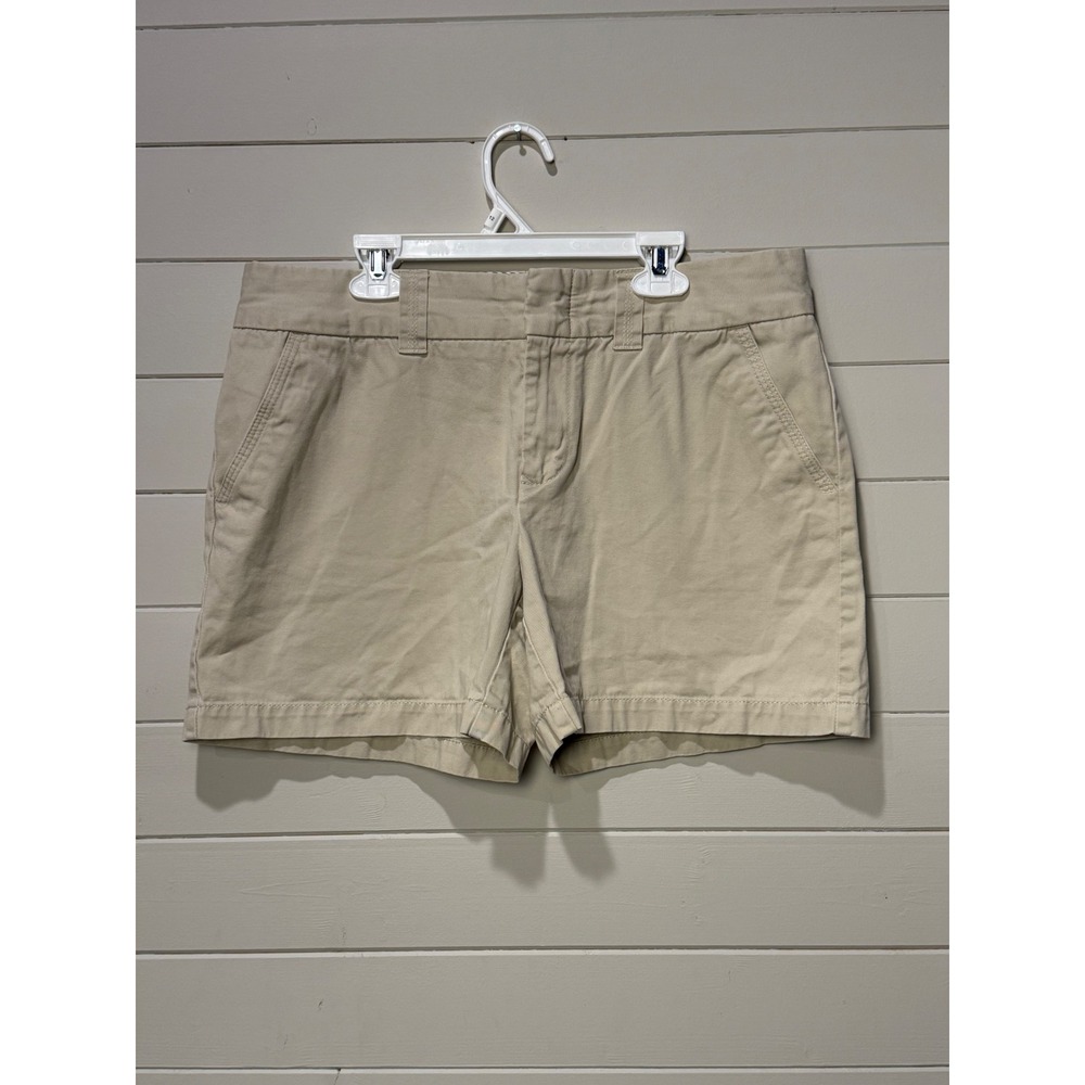 Tommy Hilfiger Womens Khaki Chino Shorts Size 10 Flat Front Casual Everyday